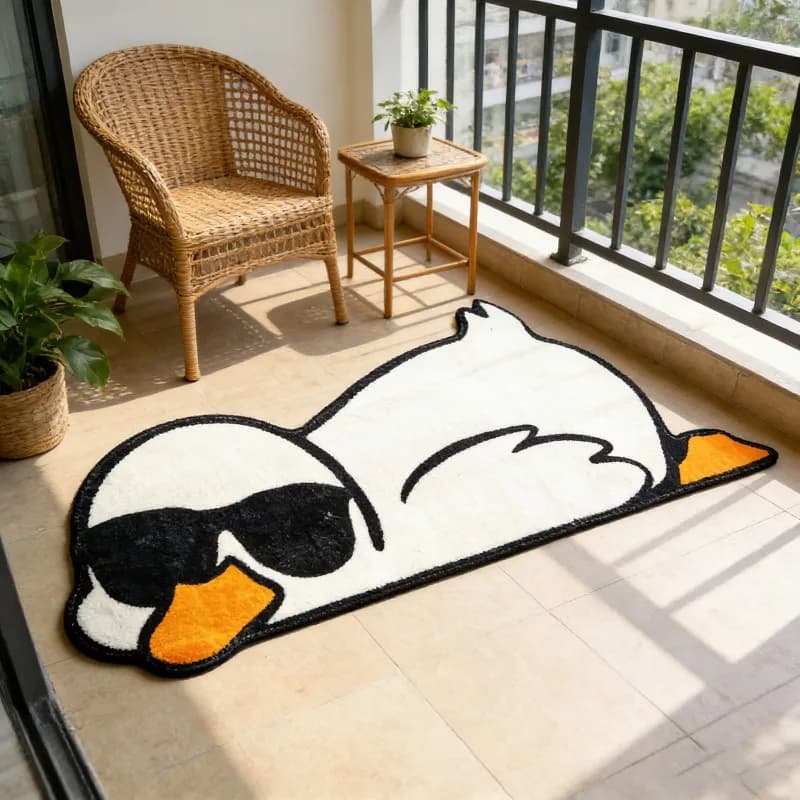 Tappeto VIKAMA a forma di anatra, antiscivolo, isolante e caldo, ideale per soggiorni, balconi, divani, camere da letto e aree comodino, decorazioni per la casa