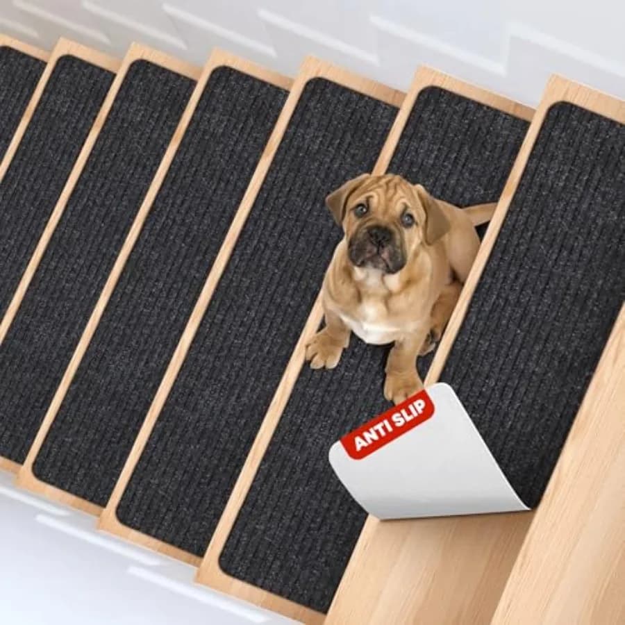 Set di Tappetini Antiscivolo per Scale, Protezioni per Tappeti, Runner Antiscivolo per Interni per Anziani e Animali Domestici con Adesivo Riutilizzabile