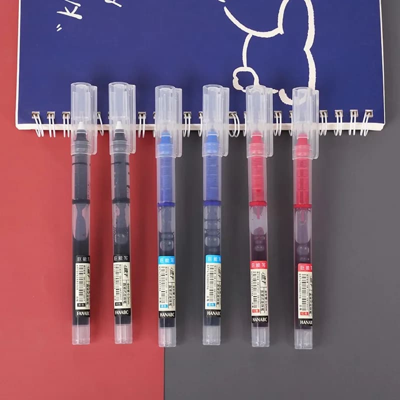 Penne gel a inchiostro liquido nero/blu/rosso da 10 pezzi Penne a sfera per scrittura liscia a punta fine da 0,5 mm per forniture di cancelleria per ufficio e scuola