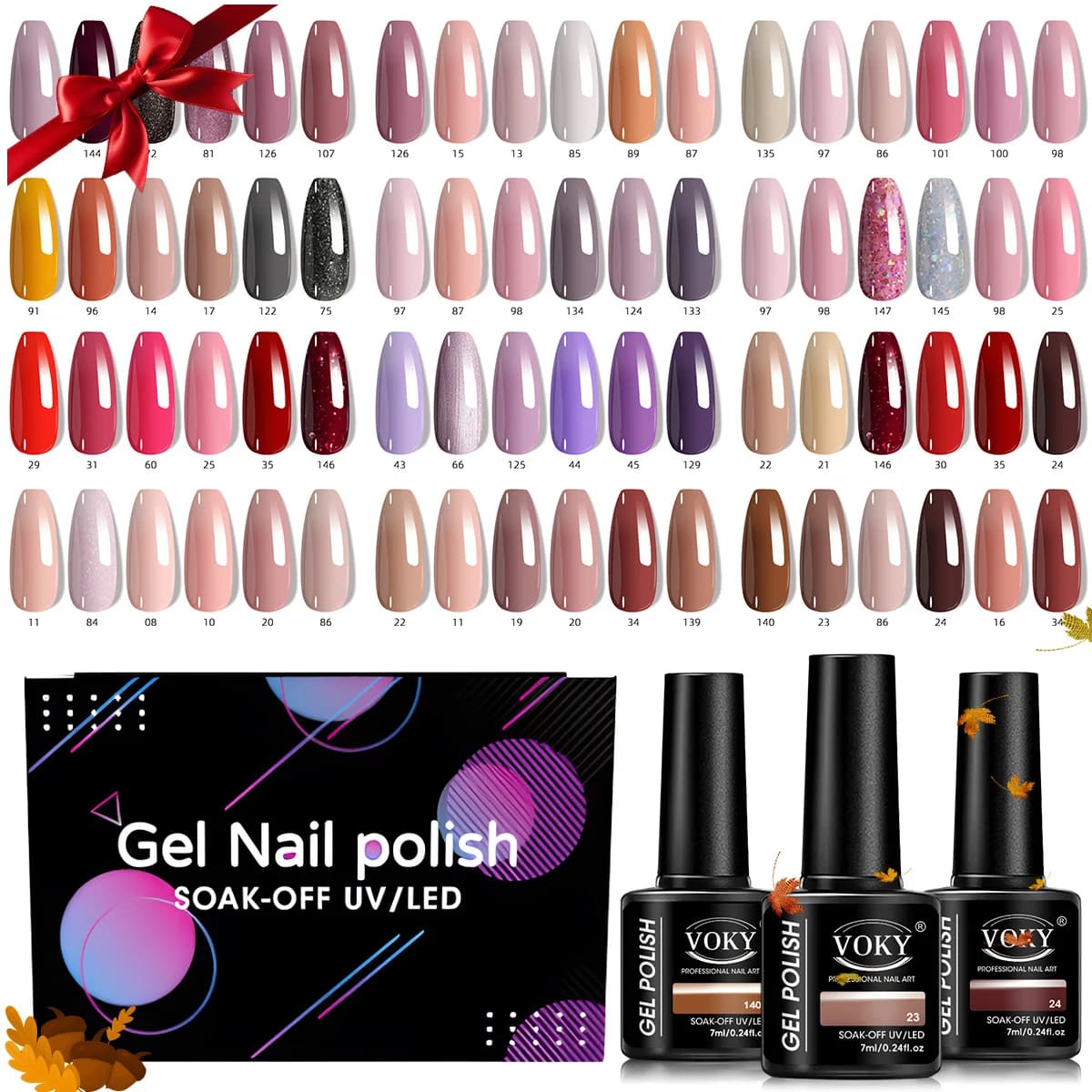 VOKY Set per unghie da 6 pezzi, adatto a tutte le stagioni, adatto per nail art fai da te/set per la cura dei piedi, con consistenza liscia per unghie natalizie