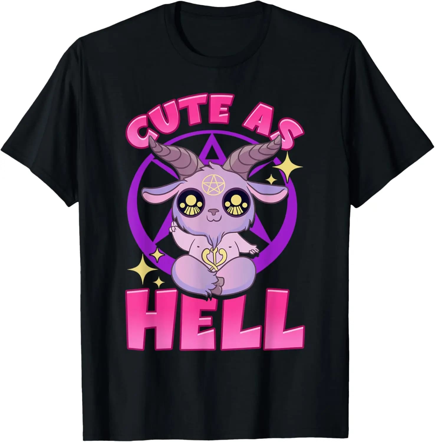 Cute As Hell Pastel Anime Kawaii Baphomet Goth Emo Pun T-Shirt