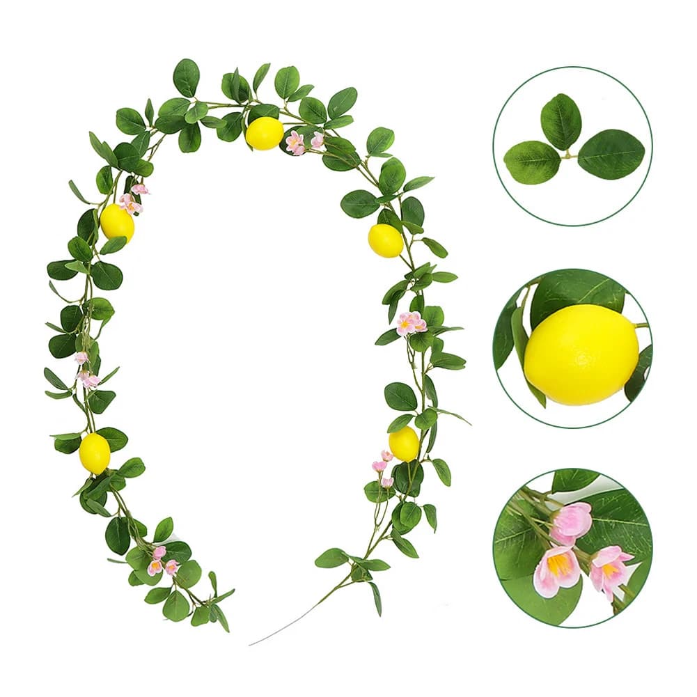 Artificial Simulation Lemon Vine Green Plant Air Conditioning Pipe Decoration For Wedding Party Decorations Outdoor Decor