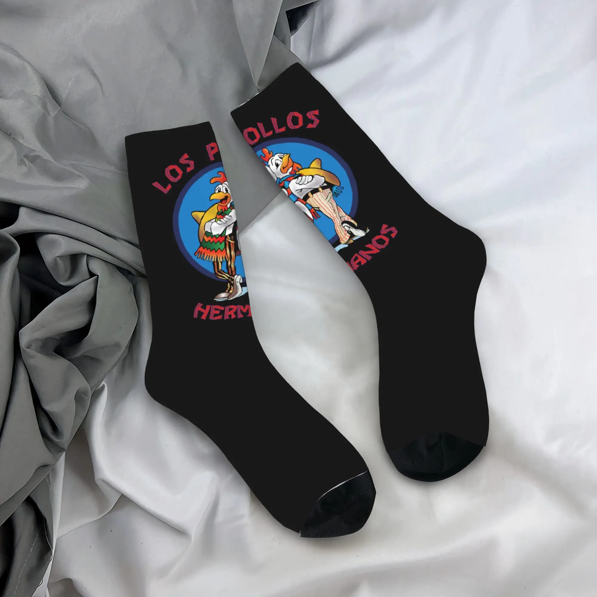 Calzini Divertenti Personalizzati Los Pollos Hermanos, Calzini Caldi e Originali per Uomo e Donna, Calzini Crew Breaking Bad