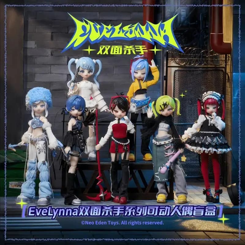 Evelynna Double Sided Killer Series Bjd Blind Box Action Figure Jointed Doll Full Set Street Style Collectible Mystery Box Toy