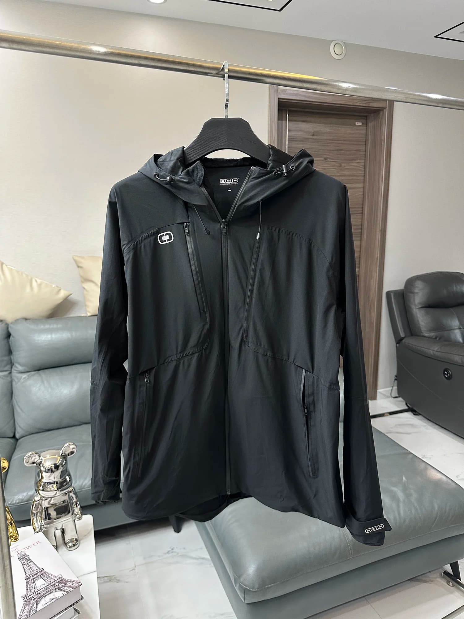 Outdoor Men's Soft Jacket Windproof Waterproof Full Glue Zipper Closure Spring Autumn Standard Fit Polyester Fiber