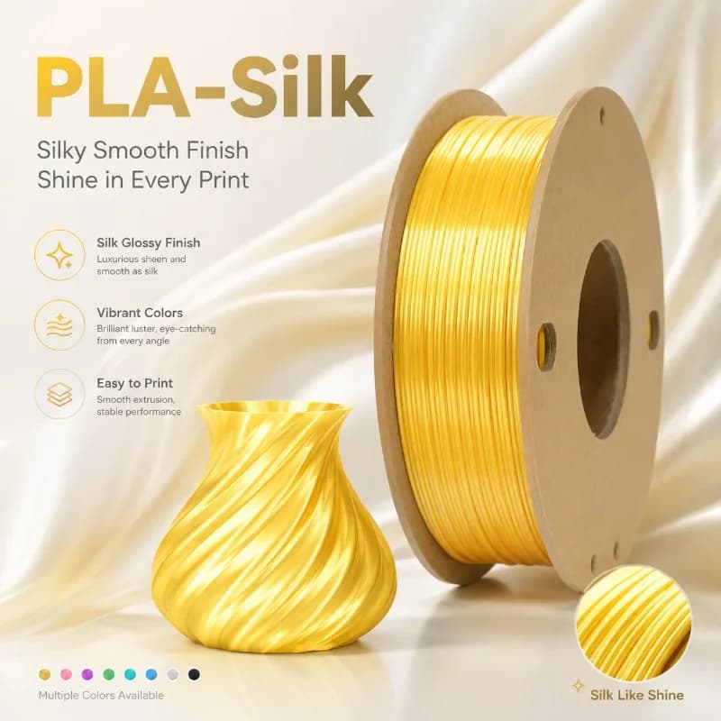 Magic Dual Color Silk PLA Filament 1.75mm 250g, Co-extruded Two Tone Shiny Silky 3D Printing Material for Gift Craft Project