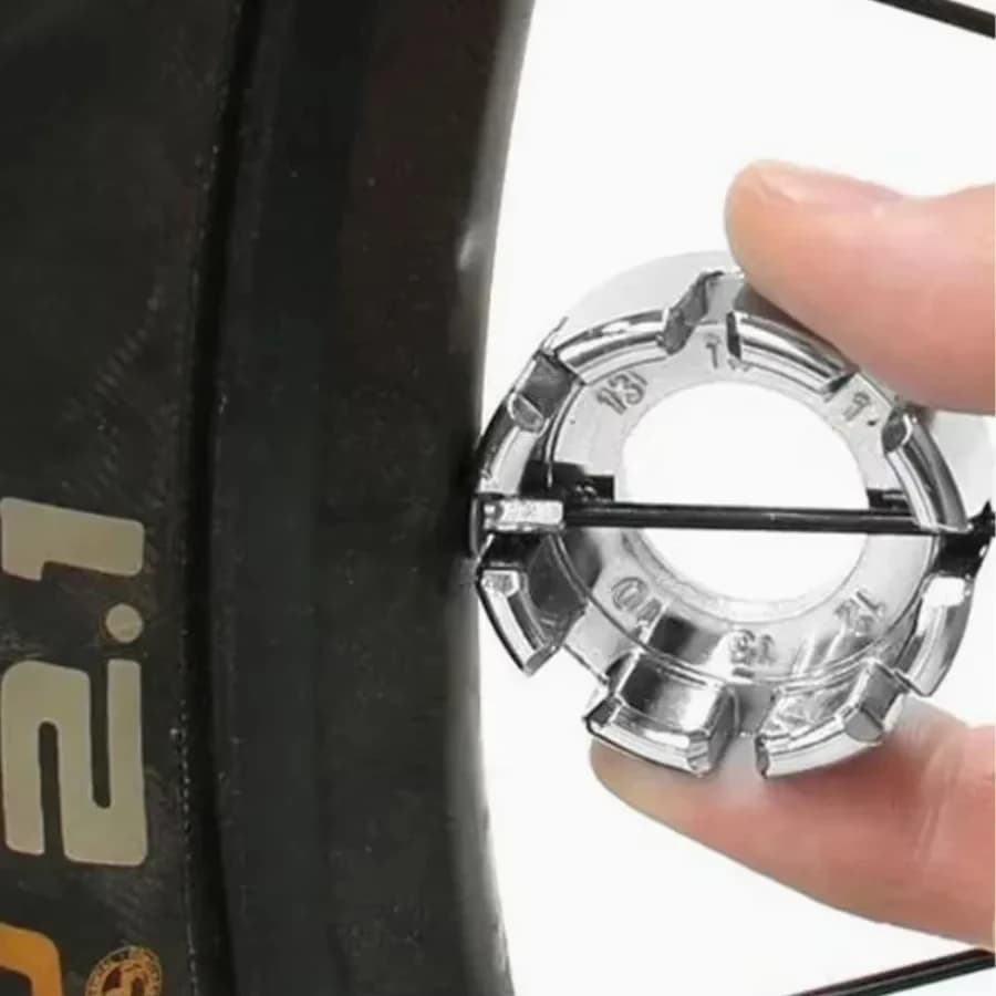 Chiave per Cerchioni Bici Bikersay, Mini Regolatore a 8 Vie, Chiave per Tensione Raggi Bicicletta, Strumenti di Riparazione Asse Bici
