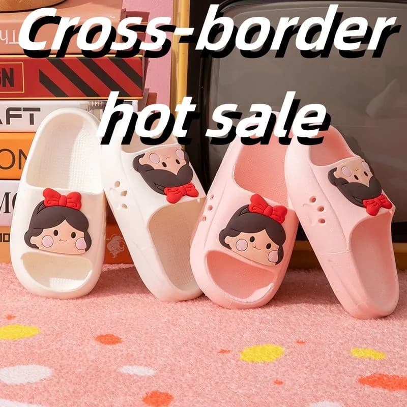 Pantofole antiscivolo in cotone per bambini, inodore e silenziose, con disegno di principessa, per bagno e interni, per bambini e bambine.