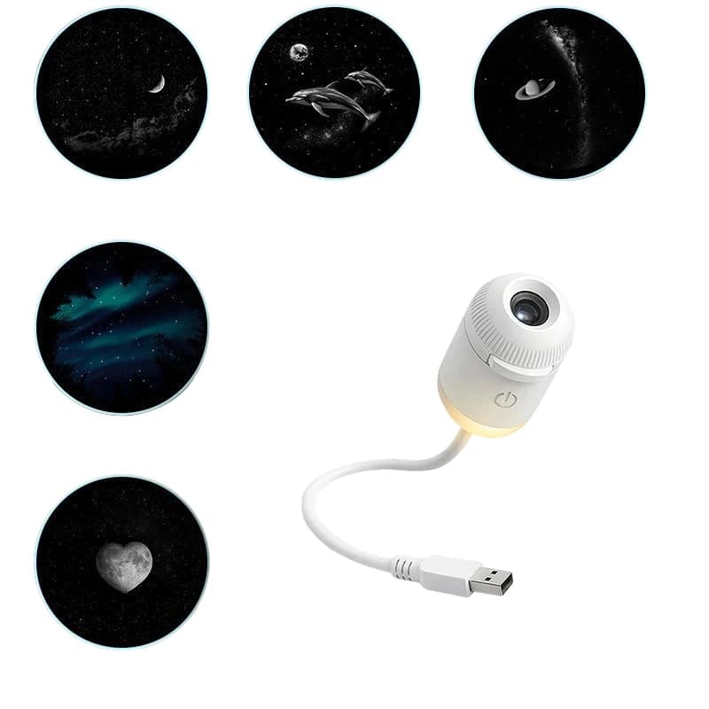 Mini proiettore di stelle 2-in-1, luce notturna dimmerabile con controllo touch, lampada d'atmosfera, luce notturna USB delicata per gli occhi, per decorare la camera da letto