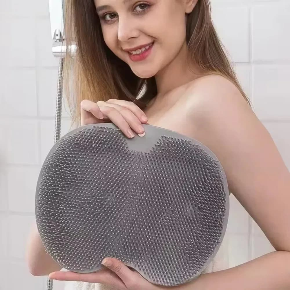 Exfoliating Mat for Shower and Bath, Lavapiedi e Lavaginocchia, Wall Mount with Anti-slip Suction Cups for Men and Women
