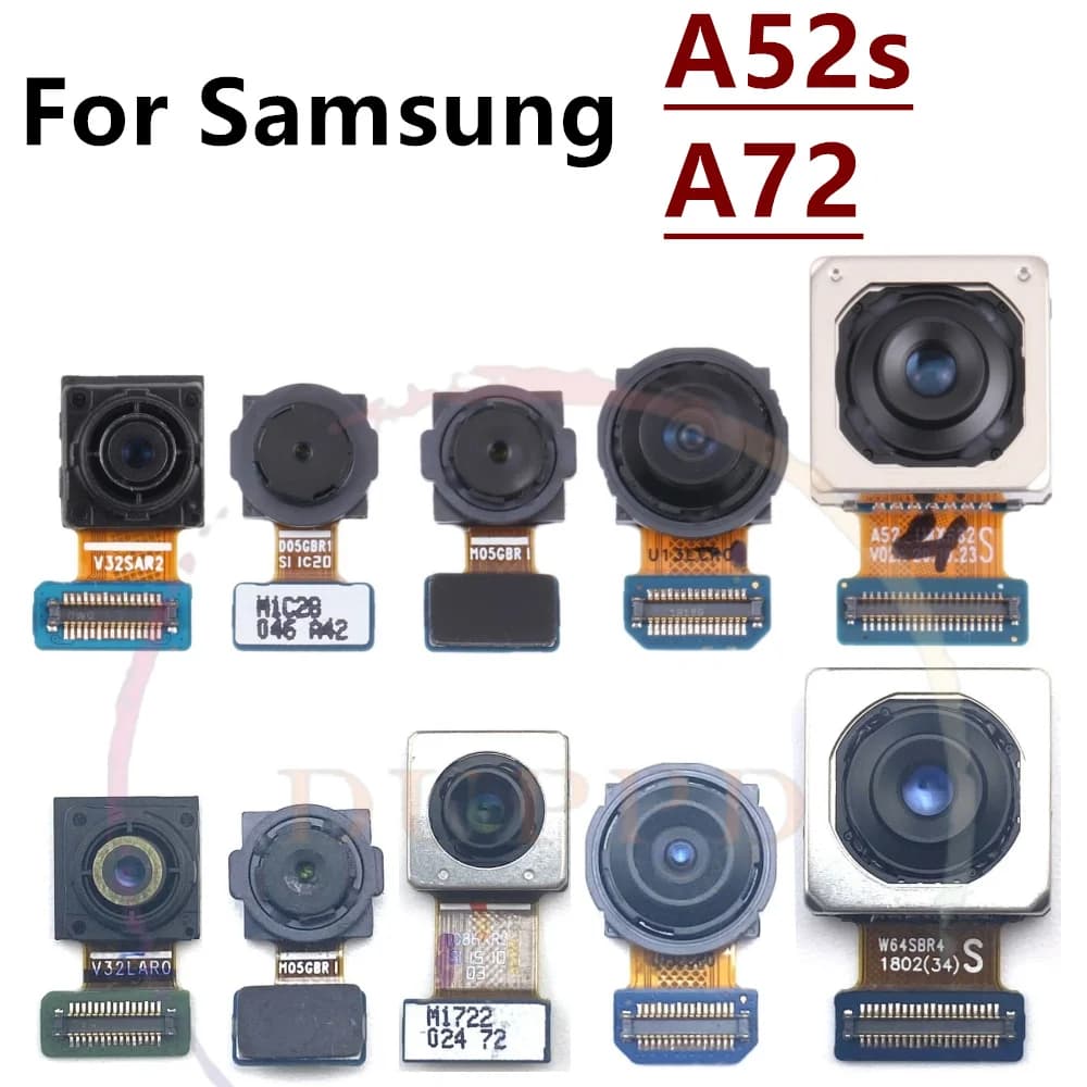 Fotocamera Anteriore e Posteriore per Samsung Galaxy A72 A725F A52S A528B, Modulo Fotocamera Principale Posteriore e Frontale per Selfie con Cavo Flessibile