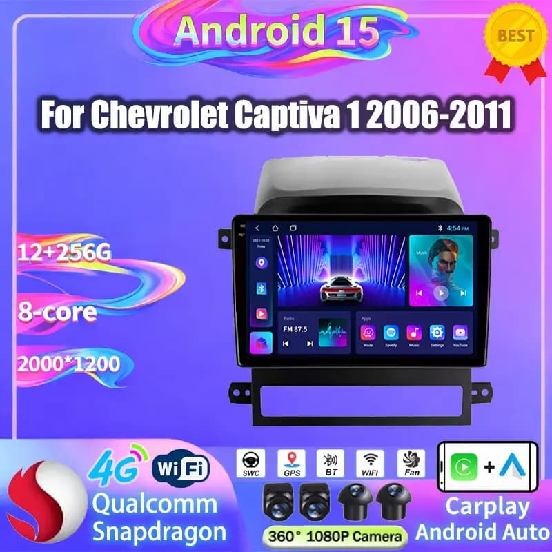Android 15 Car Radio For Chevrolet Captiva 2008-2012 Stereo Carplay Auto Multimidia Video Player GPS Navigation no 2DIN Wifi