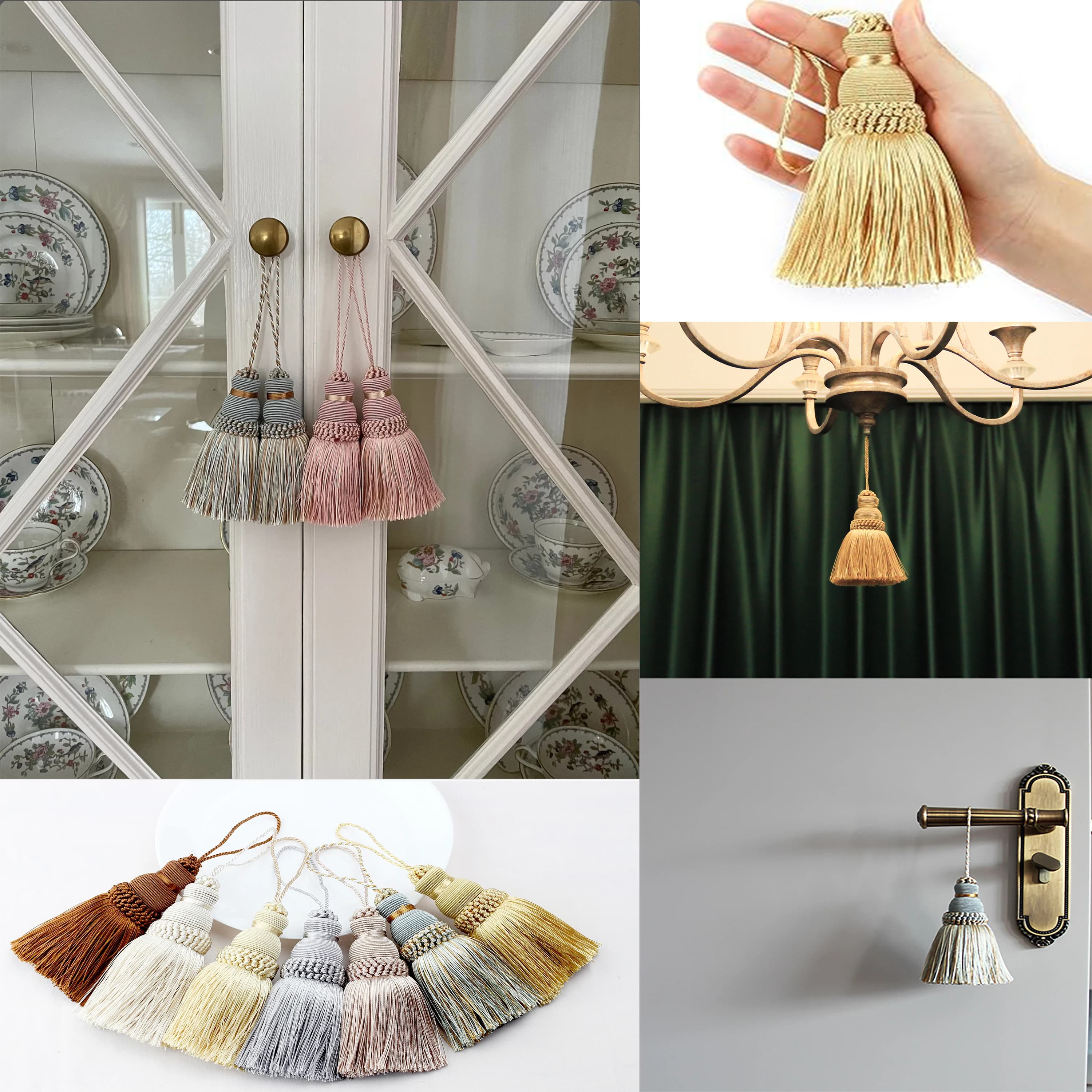 1Pc Decorazioni per la casa Corda appesa Nappa di seta Frangia Nappa Trim Decorazione dell'indumento Nappe chiave per Abbellisci fai da te Accessori per tende