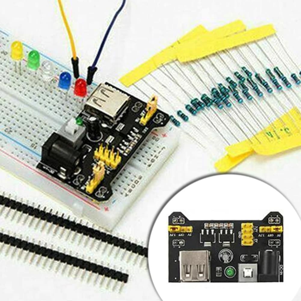 Electronic Starting Kit Updated with PCB, Breadboard, Jumper Cables, LED and Resistors for Arduino/Raspberry Pi