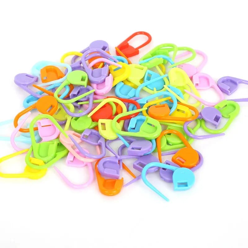 100 Pezzi/Confezione Fermafilo Colorati in Plastica per Uncinetto e Maglia, Clip per Lavori a Maglia, Strumenti per Cucito