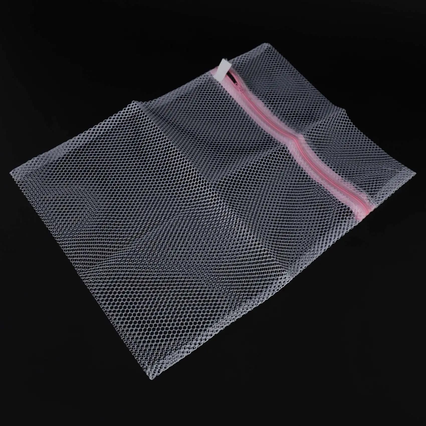 AS60-Large Net Washing Bag, Set Of 12 Durable Coarse Mesh Laundry Bag With Zip Closure For Clothes, Delicates
