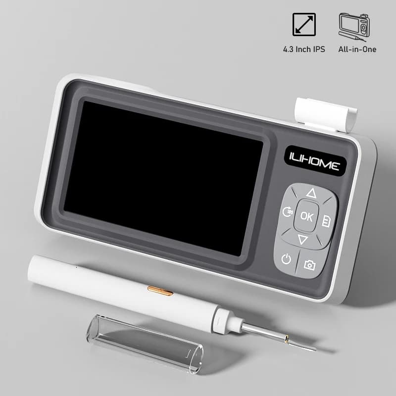 P2P Visual Ear Cleaner Connected Otoscope Camera Peer-to-Peer with 4.3 inch IPS Screen 4.2 mm Digital 4.2 mm LED Ear Stick