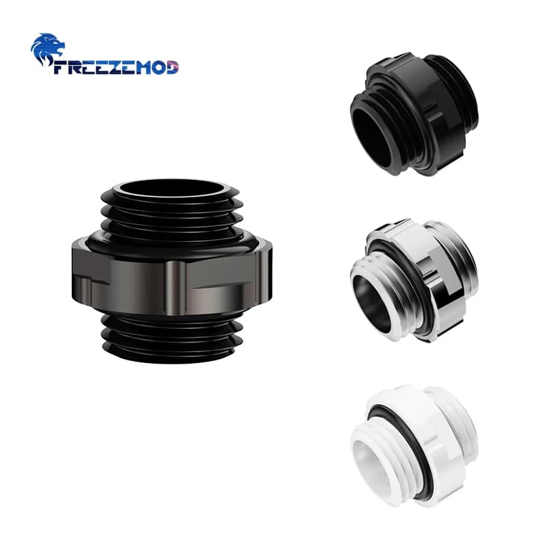 FREEZEMOD GDS-D10 Mini Dual External Thread Water Cooling Fitting G1/4 Glossy Finish Tube Connector 2023 Model