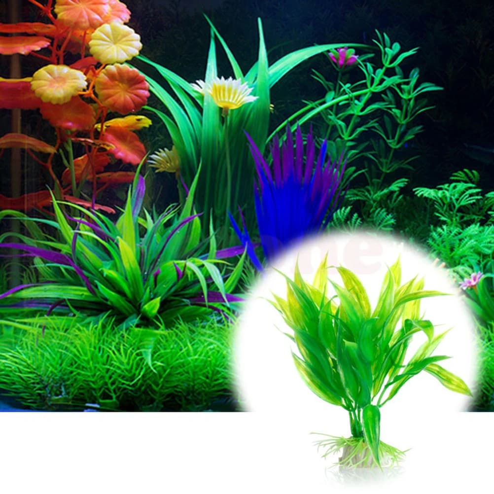 🎊 1pc Artificial Aquarium Decor Plants Plastic Aquatic Plants Underwater Plants Aquarium Accessories Decoration Piante Acquario