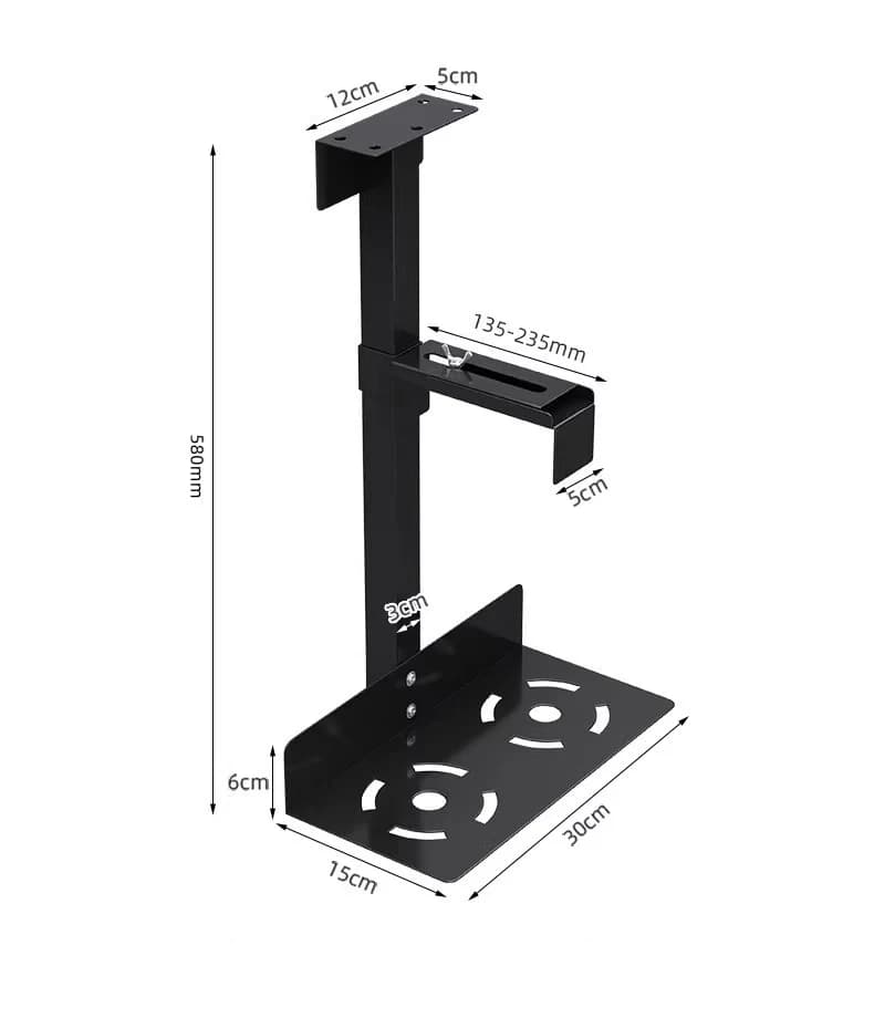 CP-02 Supporto universale per custodia per PC da 30 kg sotto la scrivania Larghezza laterale regolabile in altezza Supporto per CPU per computer Gancio per mainframe Supporto per scatola host