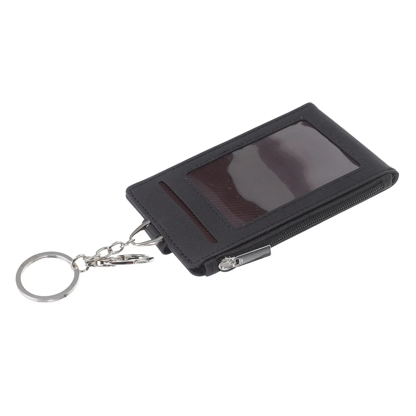 Portacarte con Portachiavi in PU Impermeabile, Elegante Organizzatore per Badge Aziendali, Pass da Ufficio e Carte d'Identità con Anello Portachiavi