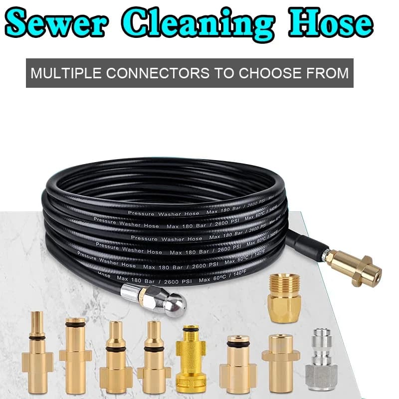 10/20M Lavatrice ad alta pressione Scarico fognario Tubo flessibile per pulizia acqua Kit tubo flessibile per Karcher Huter Elitech AR Blu pulito