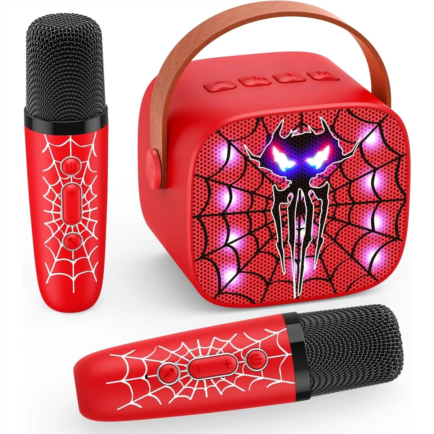 Macchina Karaoke Bluetooth Portatile con Microfoni Wireless e Luci LED per Bambini dai 3 ai 12 Anni, Regalo Perfetto per Natale e Compleanno