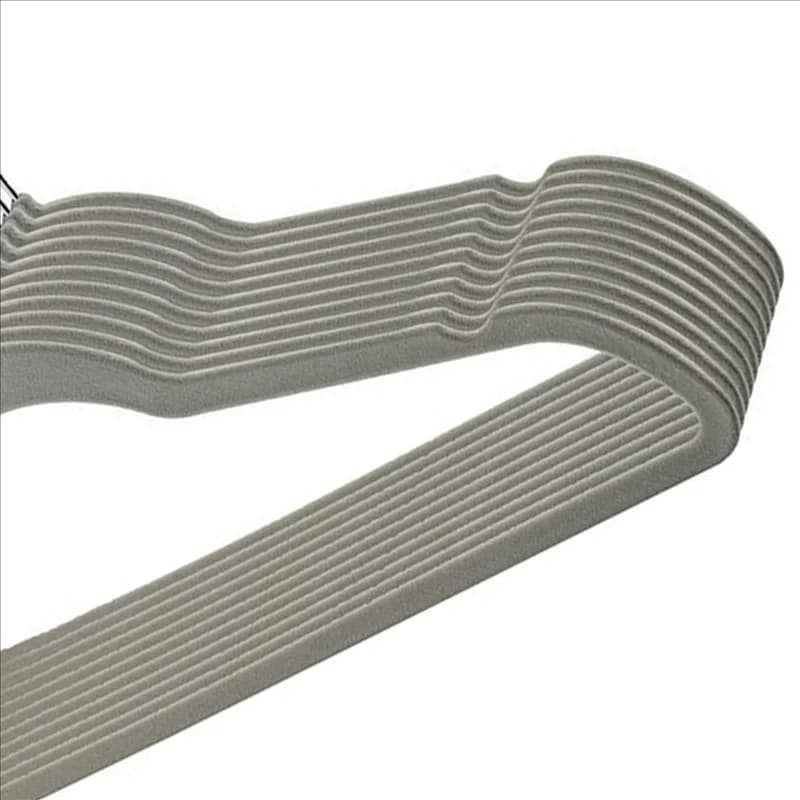 AS94-2X Thin Velvet, Anti-slip hangers for clothes, coat hangers, silver grey hook