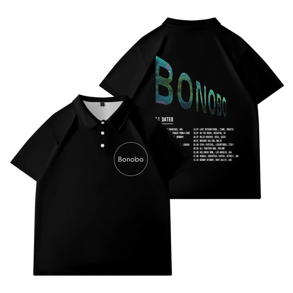 Bonobo DJ 2025 Summer Tour Merch Polo unisex T-shirt a maniche corte T-shirt da golf oversize casual ed elegante