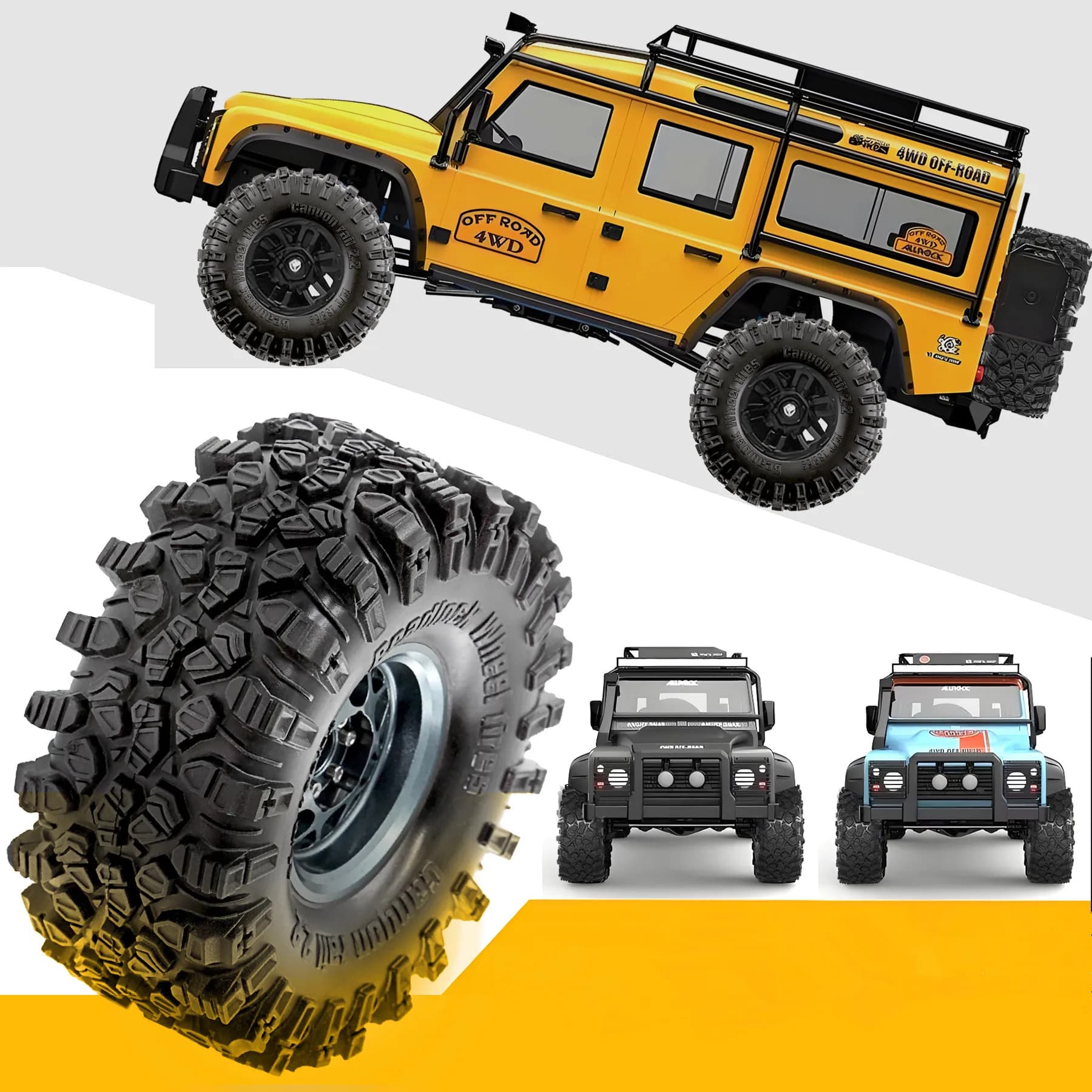 Pneumatici per auto cingolati da 2,2 pollici Pneumatici in gomma di fango da 136 mm per 1/10 RC Car Axial SCX10 90046 AXI03007 D90 Traxxas TRX4 Parti di aggiornamento