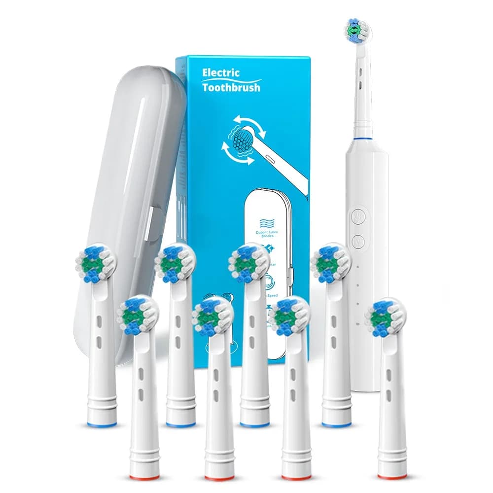 Electric toothbrush Rotating brush with fully automatic USB charge Soft bristle brush head for adults Replaceable head