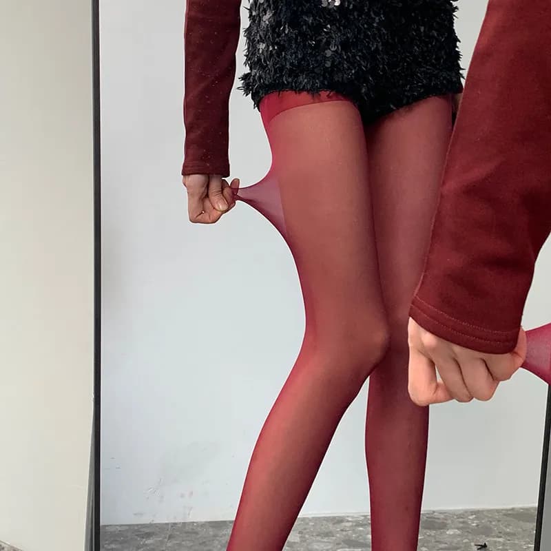 New Trendy Angola Rosso Calze Sottili Donne di Colore Solido Ultra-sottile Anti Gancio Sottile Gamba Calzamaglia Signore Retro Sexy Collant Lingerie
