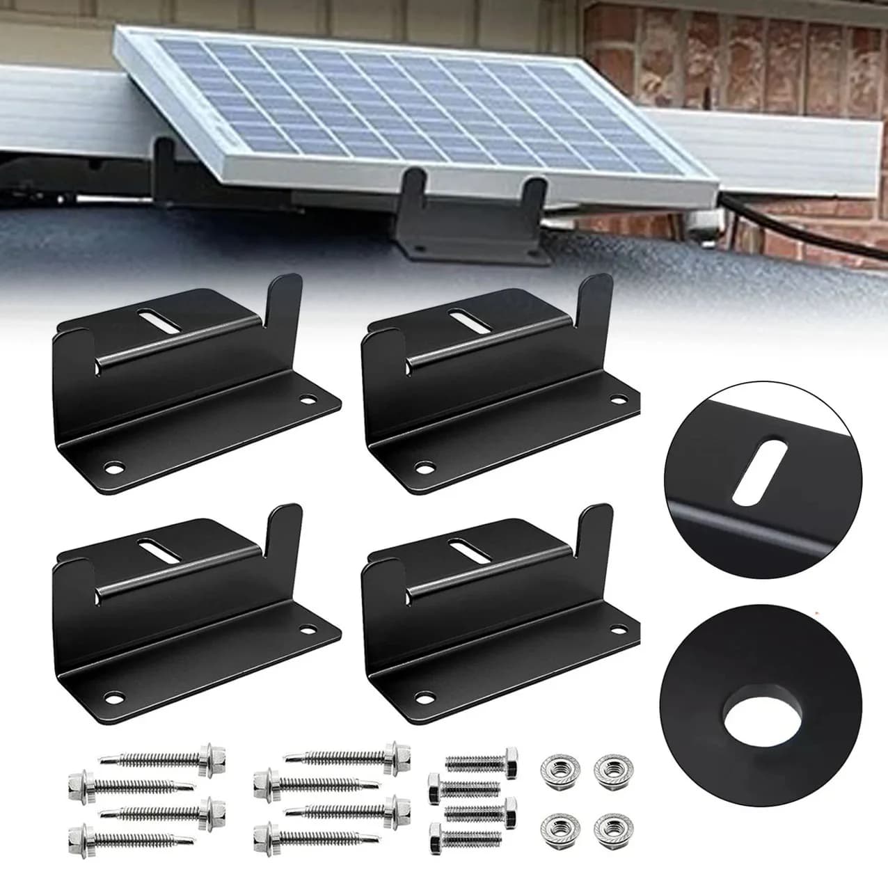 4sets Units Solar Panel Mounting Bracket Kits PV Panel Roof Solar Panel Aluminum Mounting Z Type Bracket For Car Boat RV Yacht