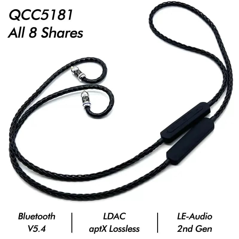 QCC5181 Wireless Module LDAC Headset 5.4 compatible with Bluetooth Detachable cable aptX Voice cVc10.0 Microphone HD MMCX 2 pin All 8 sharing