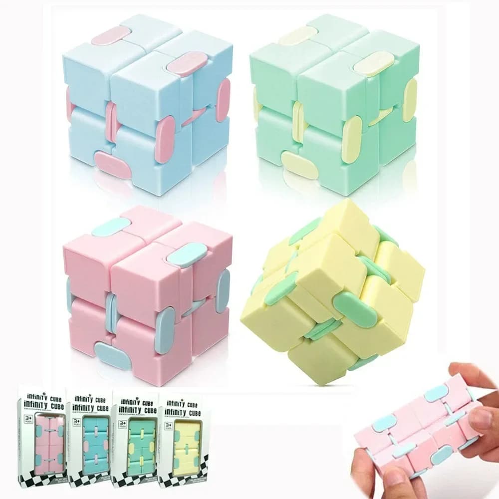 Giocattolo cubo di decompressione Cubo magico infinito Allevia lo stress Agitarsi Antistress Ansia Merci Puzzle Spinner Giocattolo per adulti Bambini