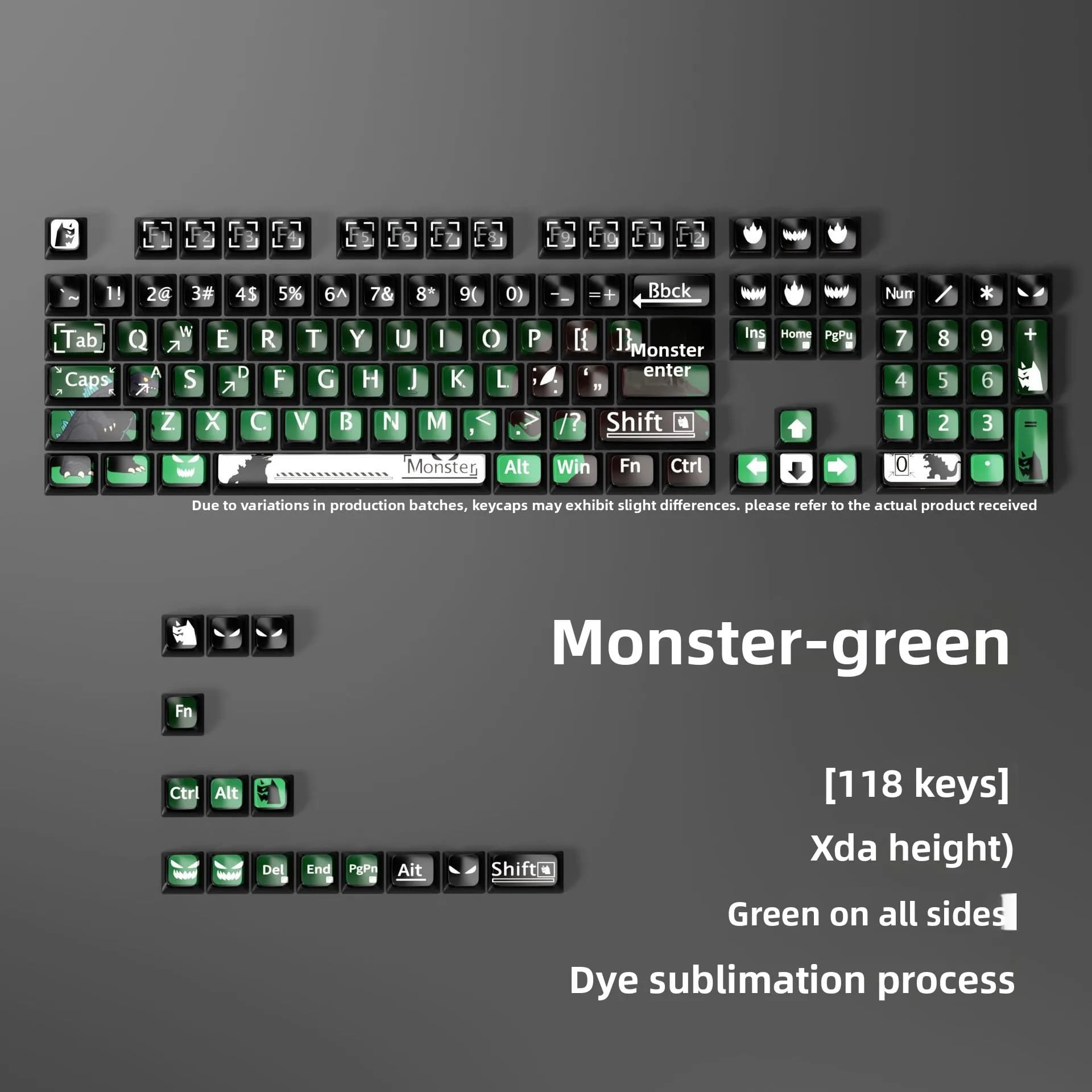 Copritasti a tema anime Monster Series, altezza XDA, sublimazione termica, sostituibili a caldo, personalizzabili per tastiere meccaniche