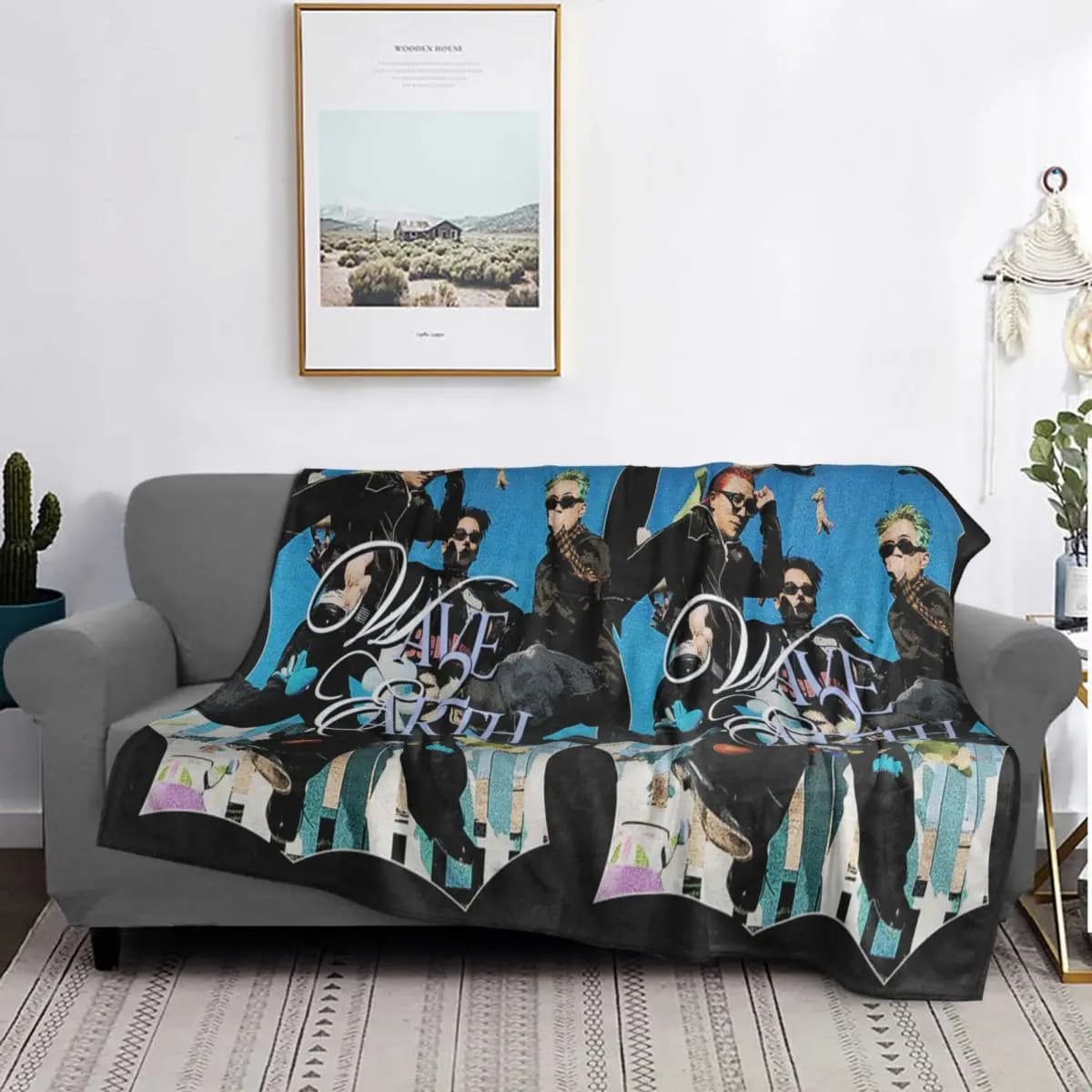 Wave To Earth Summer Flows Korea Band Blankets Soft Warm Flannel Throw Blanket Bedding for Living room Picnic Travel Home Couch