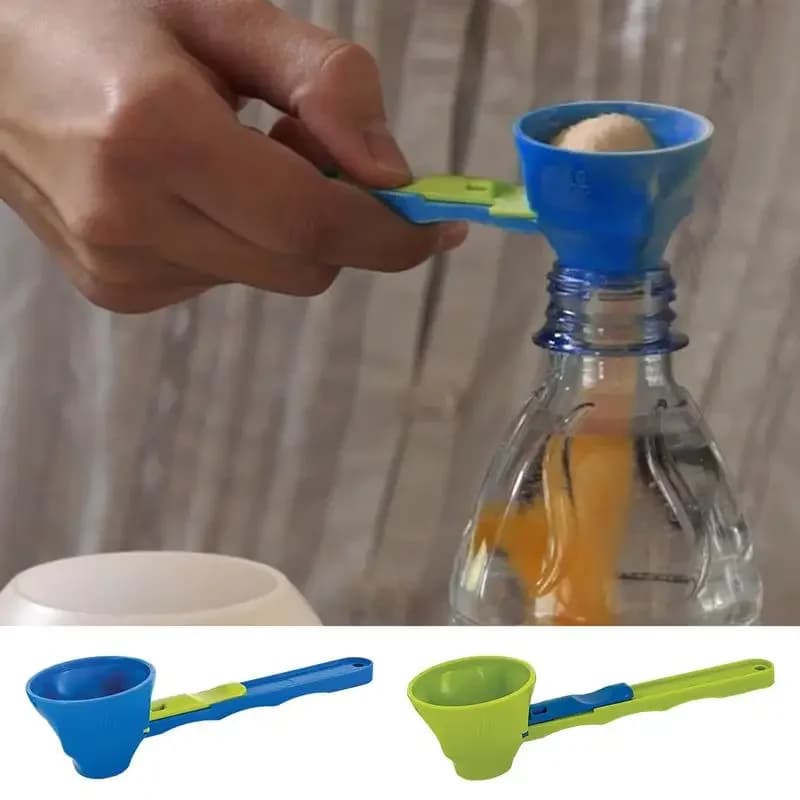 2-in-1 Measuring Scoop with Funnel Kitchen Spoons Funnel Scoop for Coffee Measuring Protein Powder Funnel for Coffee Dry Goods
