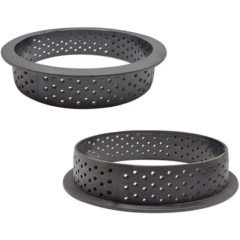 J1UL1N 20Pcs Mousse Fruit Cake Ring Egg Tart Molds Plastic Perforated French Dessert Mould Kitchen Cookies Pastry Side Tools