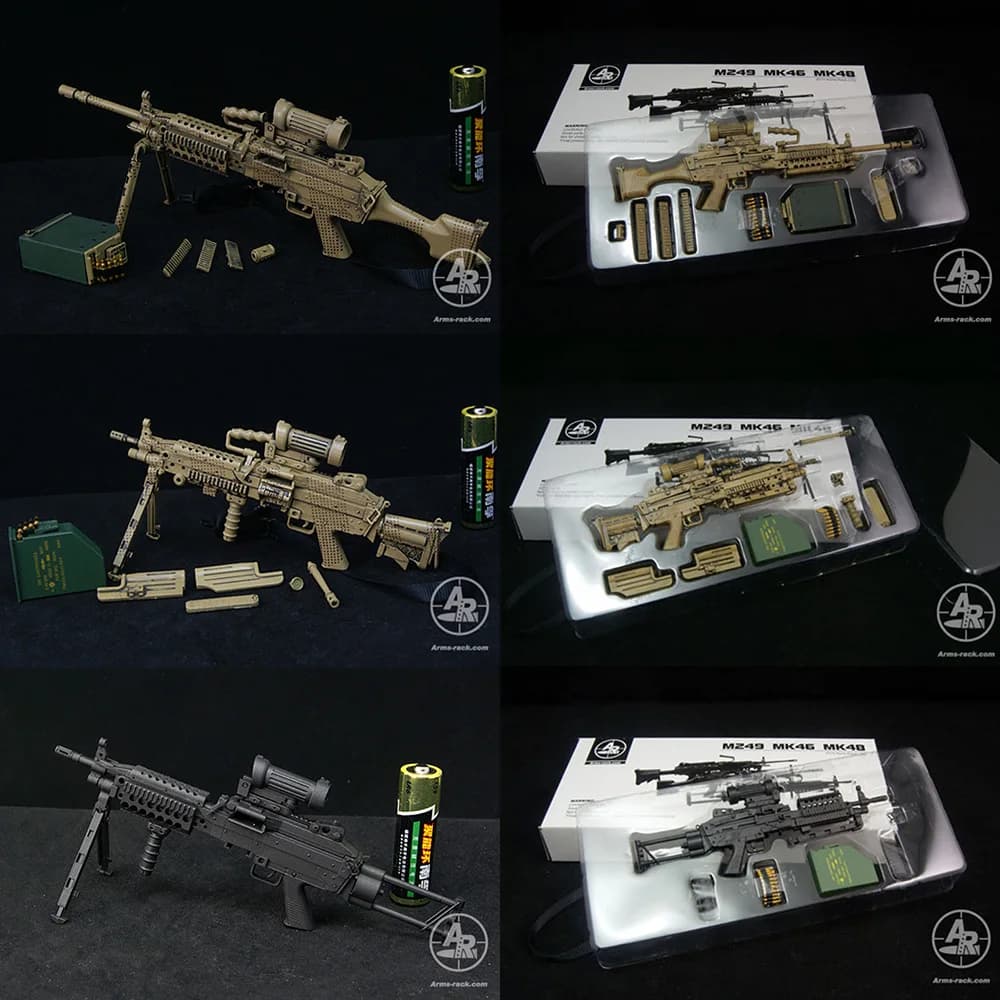 Accessori per soldati in miniatura in scala 1/6 Attrezzatura americana moderna MK48 M249 MK46 Modello di pistola per action figure da 12 pollici