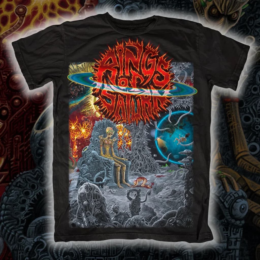Cotton T-shirt with Best Rings of Saturn graphics, unisex, summer, short sleeves, fashionable, branded, luxury, casual, vintage, retro