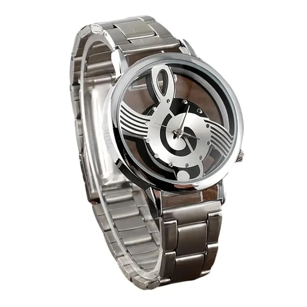 New Luxury Brand Student Watches Watch with Music Notes Watch Steel Wrist Watch for Kids and Women Silver Watch