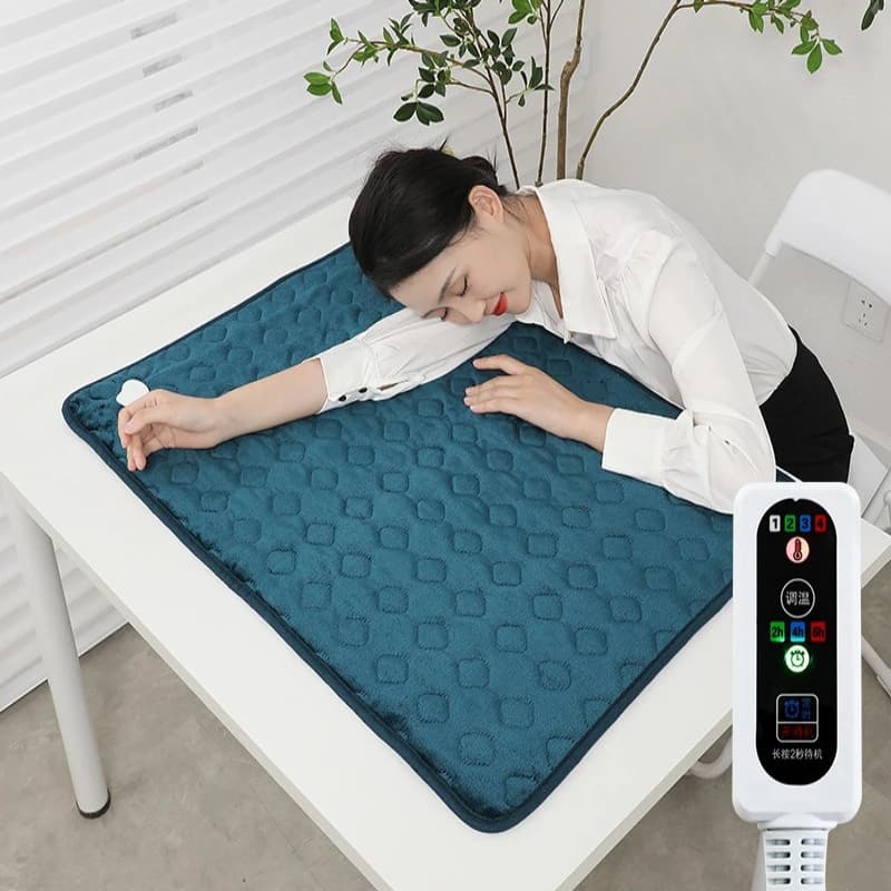 Washable heated blanket in washing machine, electric heating cover for office chair and house, single person use with adjustable heat