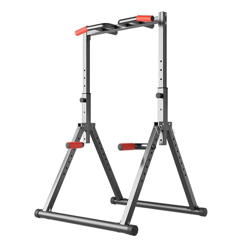 Custom Foldable Training Tower with Dip Station and Traction Bar, Home Strength Training Equipment, Triangular Fitness