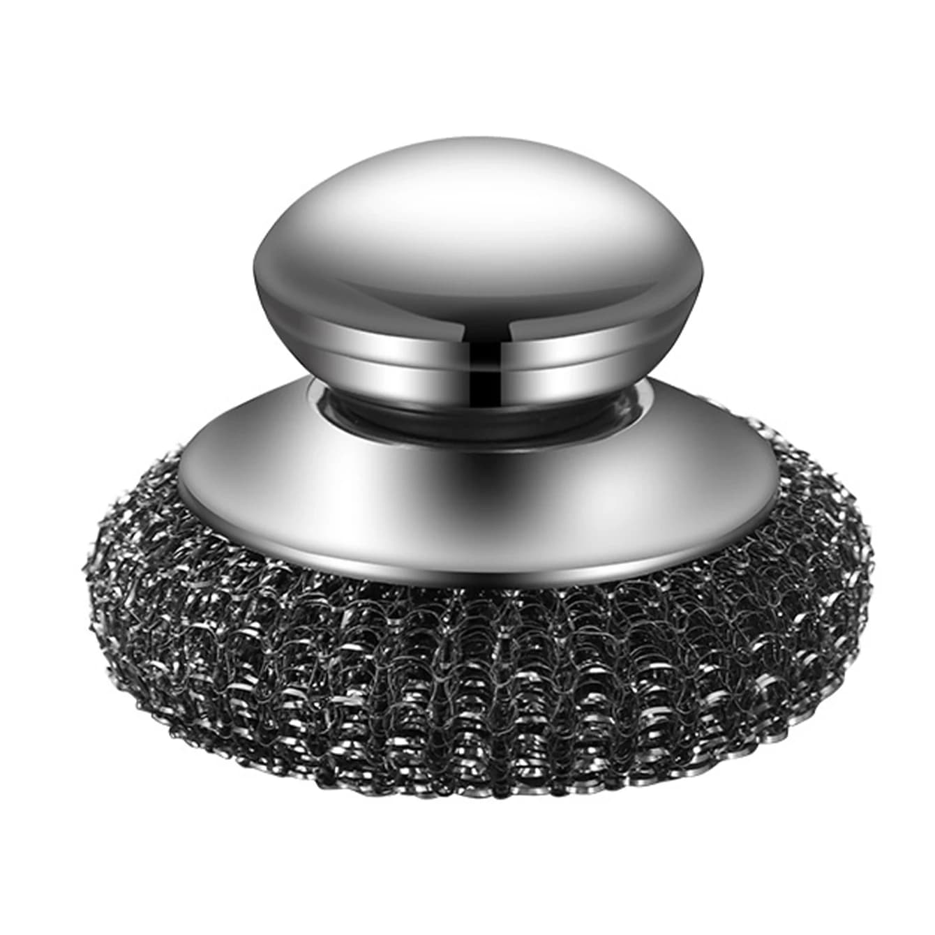 1PC Scrubber in steel wool with handle Stainless steel cleaning brushes Cleaning plates Cooking plates