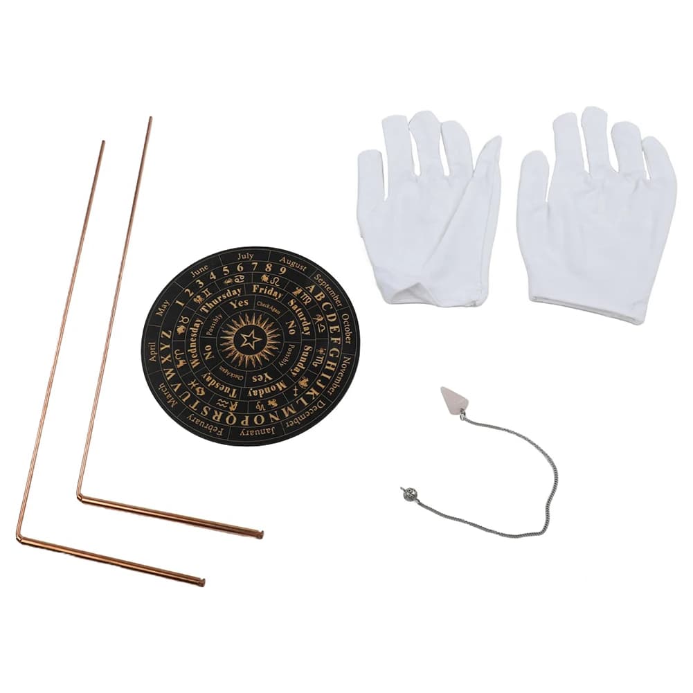 Kit di pendolo in rame psichico e per divinazione con asta da rabdomante in rame al 99,9% per accessorio per strumento di misurazione del test Disponibile