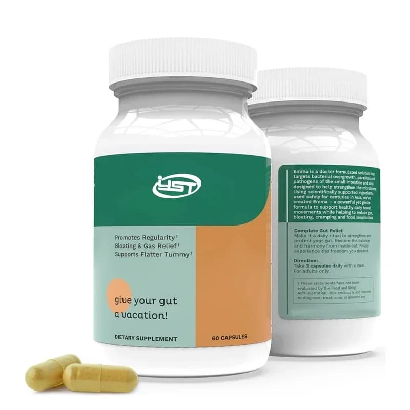 60 intestinal supplements to relieve the swelling of gases, including magnesium, aspartate, vitamin D, quercetin, etc.
