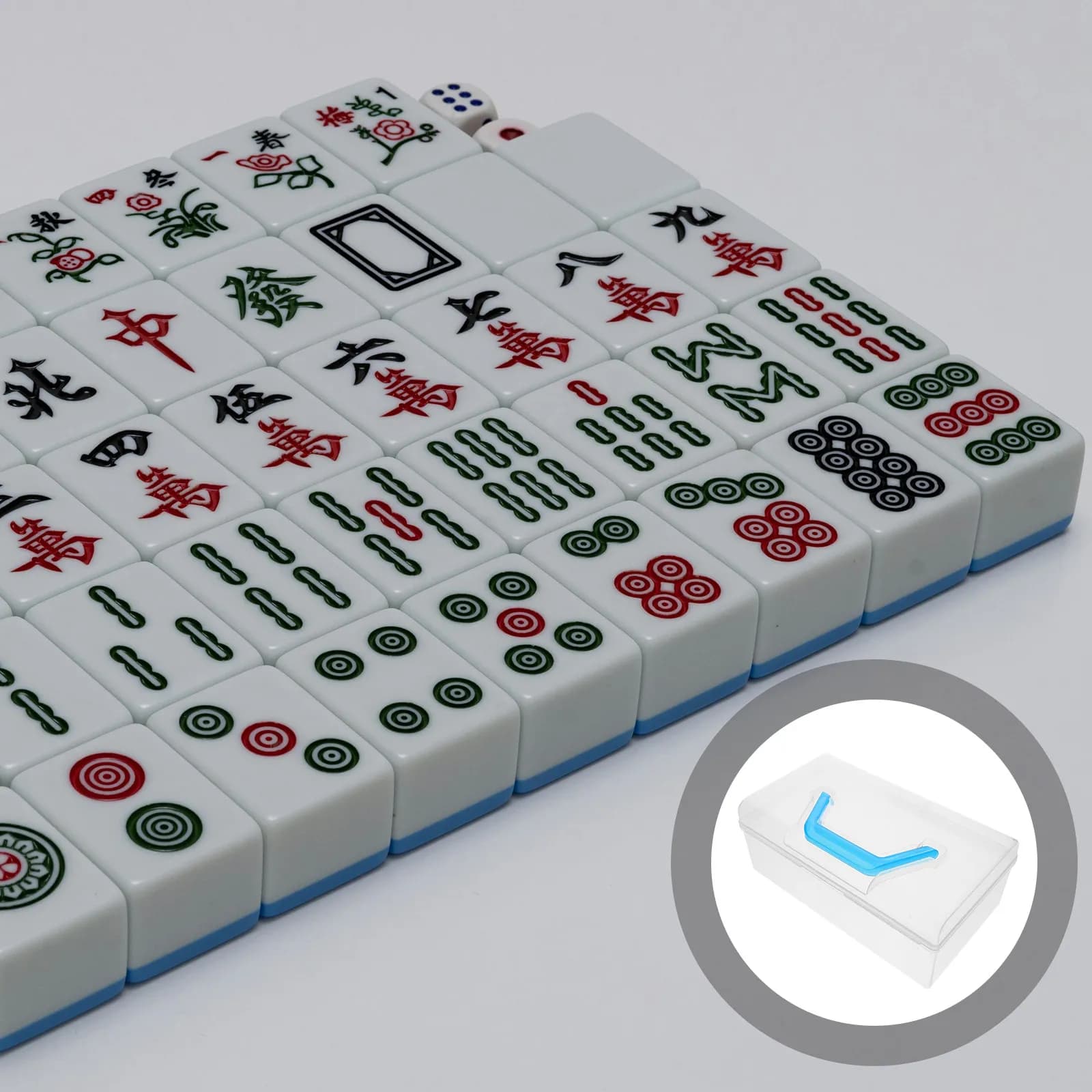 Scatola di Plastica per Conservare il Mahjong, Grande Organizzatore per il Gioco con Maniglia, per Soggiorno, Elegante Protezione delle Tessere, Portatile