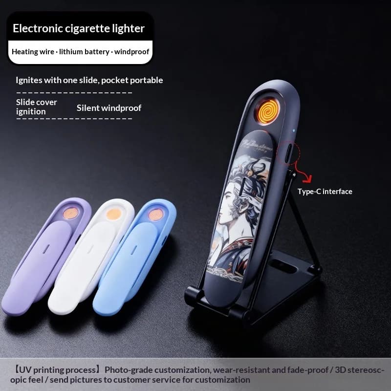 Accendino Ricaricabile di Alta Gamma, Portatile, Creativo, Personalizzato, Elettronico, Antivento, Regalo per Fidanzato