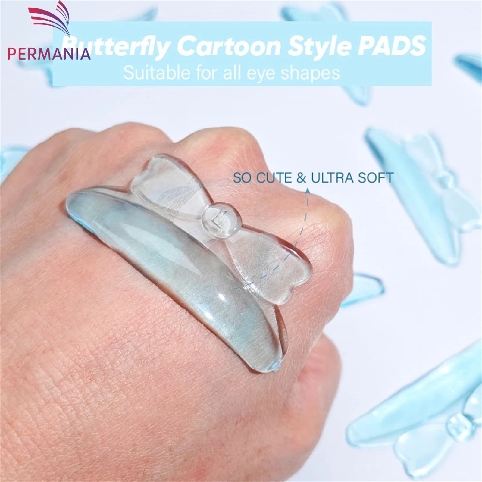 PEMNANIA 5 Paia di Cuscinetti in Silicone per Permanente Ciglia, Bastoncini Adesivi per Sollevamento Ciglia, Accessori per Arricciaciglia 3D, Strumento per il Trucco